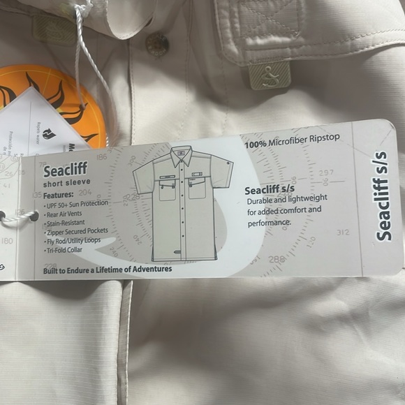 Hook & tackle shirt short sleeves nylon 50 SPF repels water dries fast men’s S - Picture 15 of 16